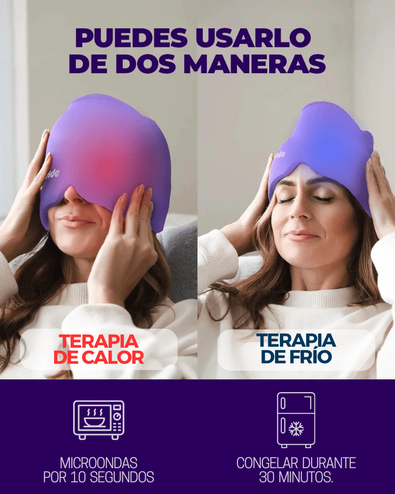 Gorro Gel Terapia de Compresión Frío/Calor Alivia el Dolor de Cabeza y la Migraña